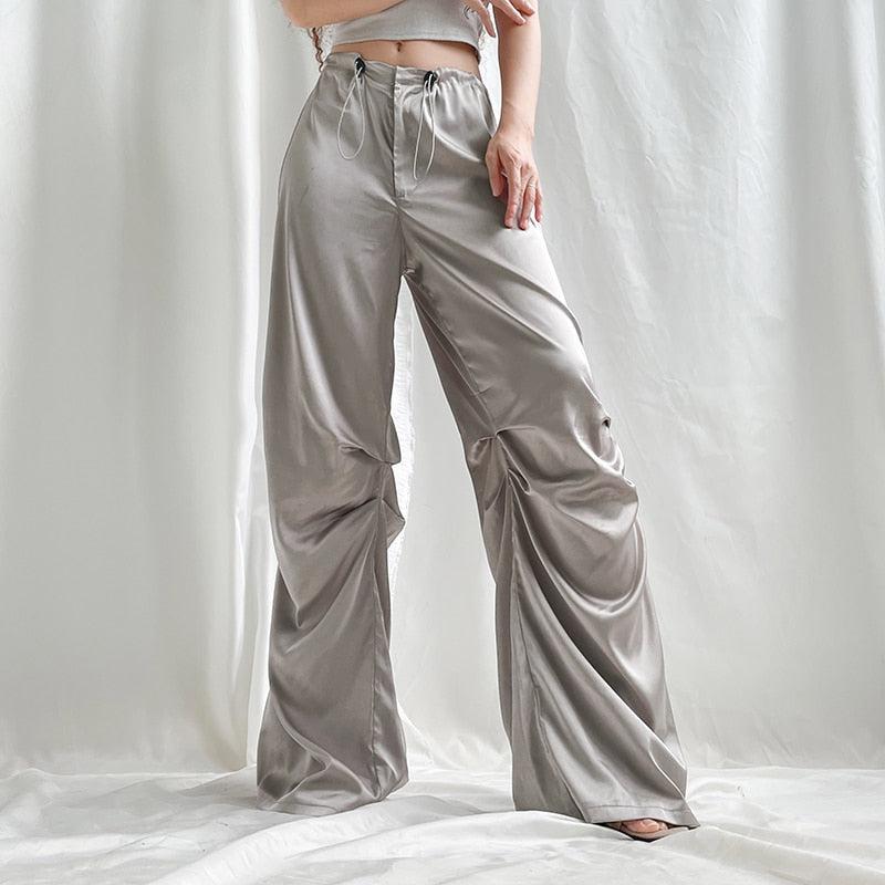 Y2K Satin Wide Leg Pants Y2K Satin Wide Leg Pants