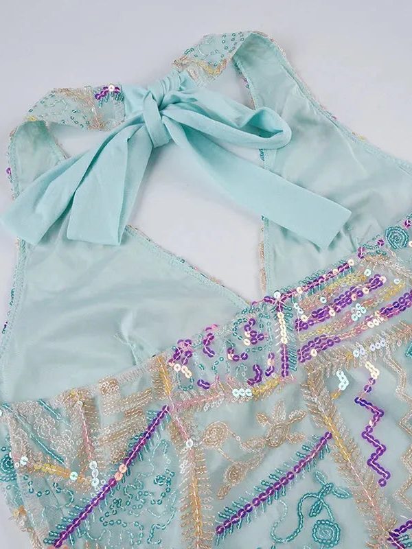 Y2K Sequined Halter Top