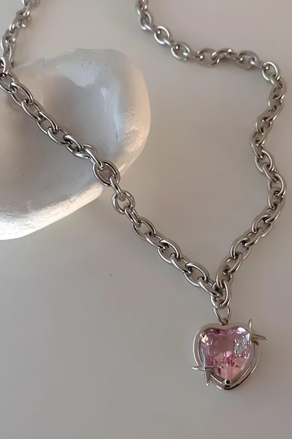Y2K Shiny Heart Necklace