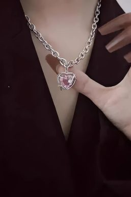 Y2K Shiny Heart Necklace