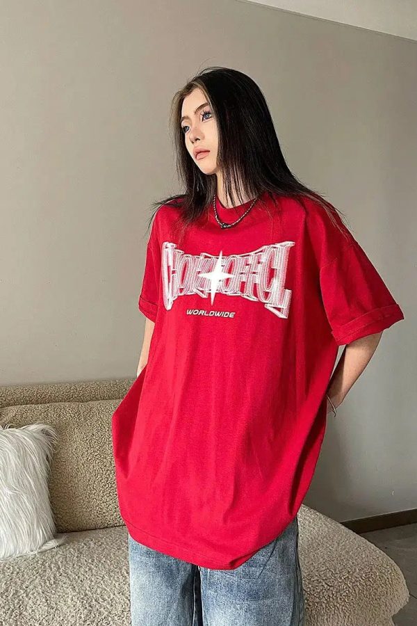 Y2K Shiny Star Worldwide Tee