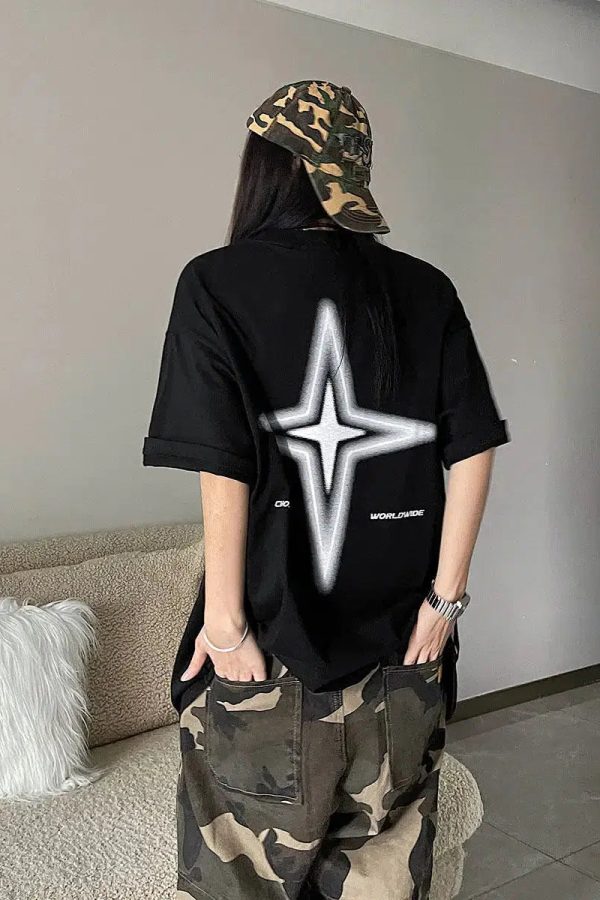 Y2K Shiny Star Worldwide Tee