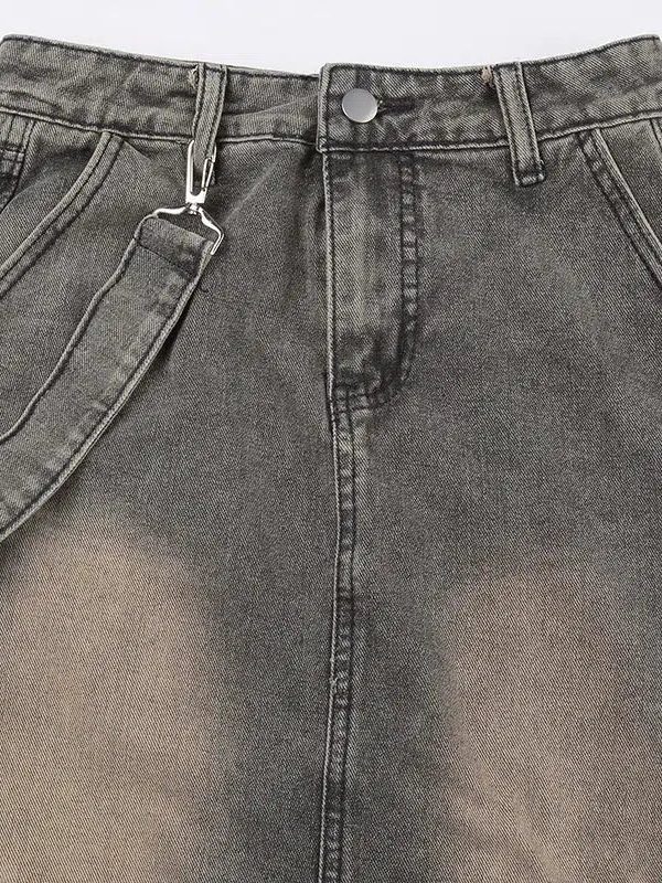 Y2K Side Strap Cargo Maxi Skirt