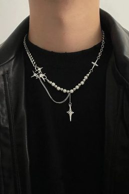 Y2K Star Beaded Chain Necklace
