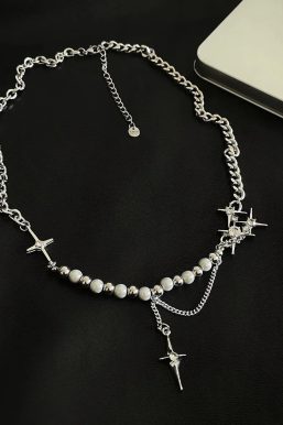 Y2K Star Beaded Chain Necklace