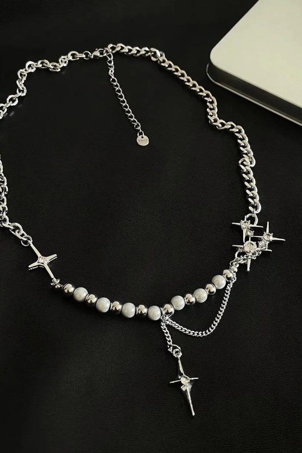 Y2K Star Beaded Chain Necklace