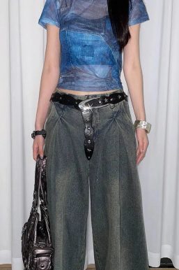 Y2K Star Buckle Belt