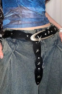 Y2K Star Buckle Belt
