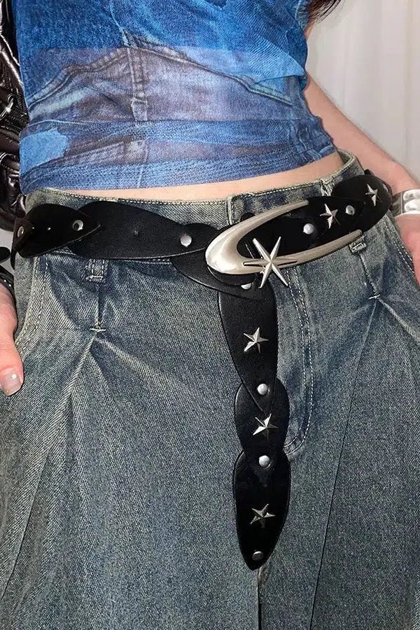 Y2K Star Buckle Belt