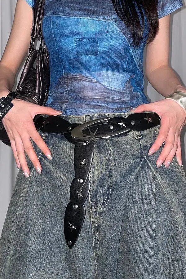 Y2K Star Buckle Belt