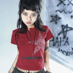 Y2K Star Button-Up Tee