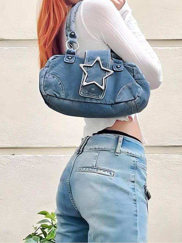 Y2K Star Denim Bag