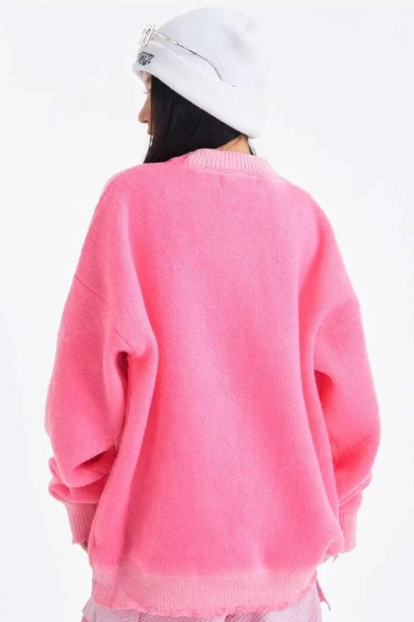 Y2K Star Distressed Sweater