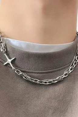 Y2K Star Double Chain Necklace