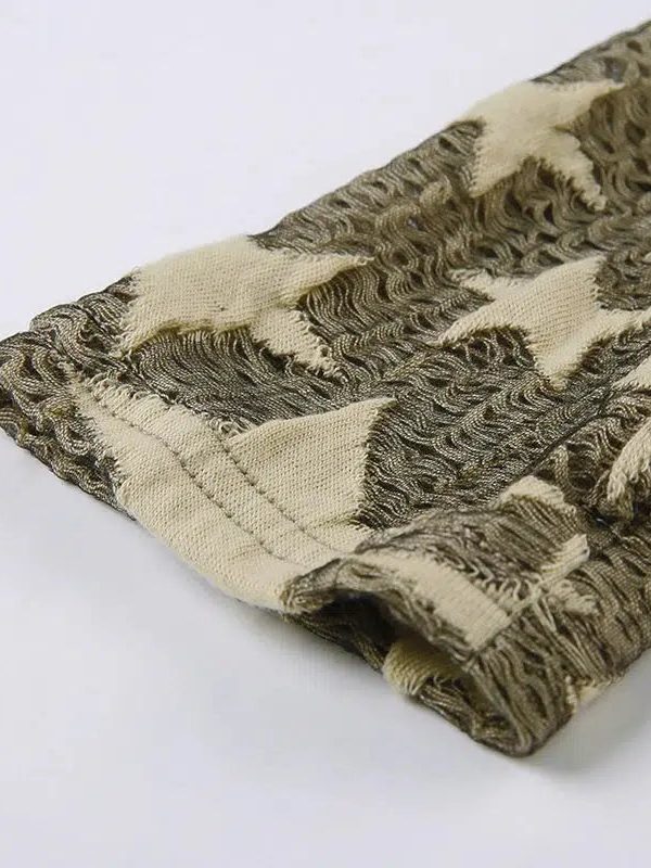 Y2K Star Embroidered Crop Top