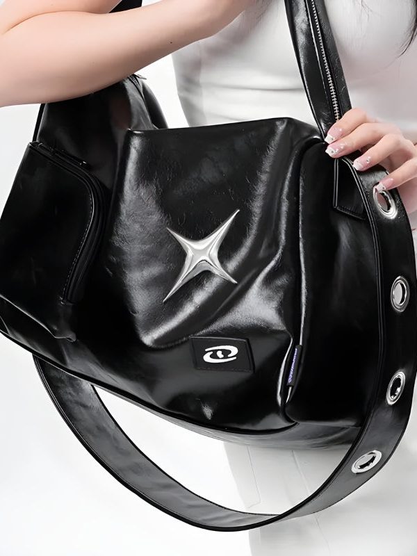 Y2K Star Faux Leather Bag