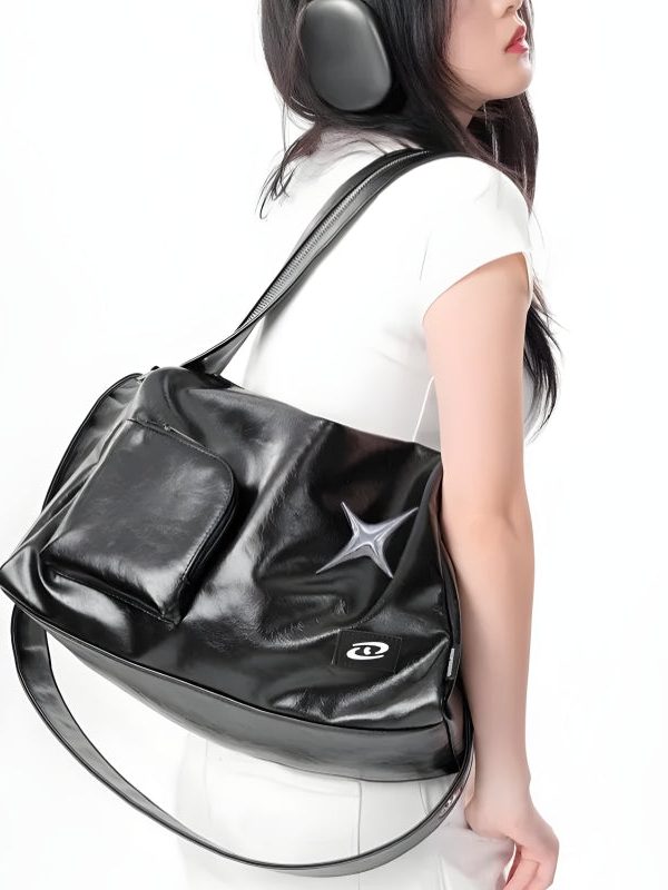 Y2K Star Faux Leather Bag