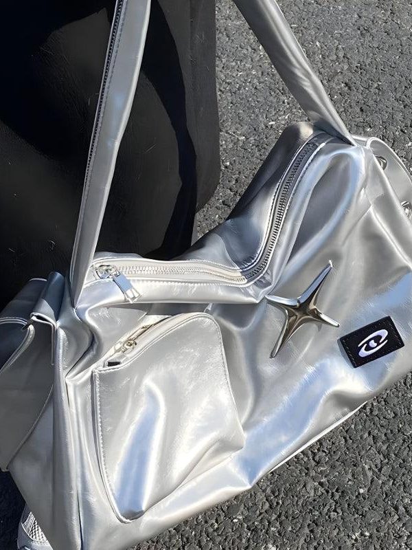 Y2K Star Faux Leather Bag