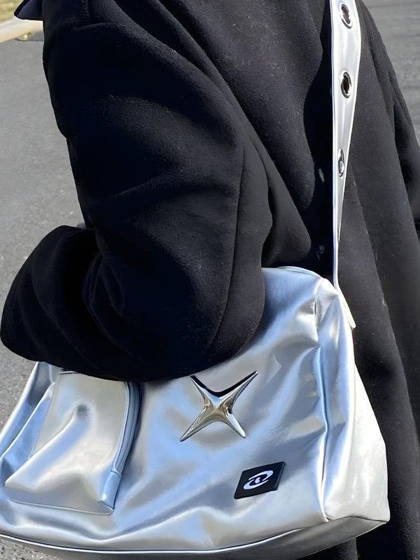 Y2K Star Faux Leather Bag