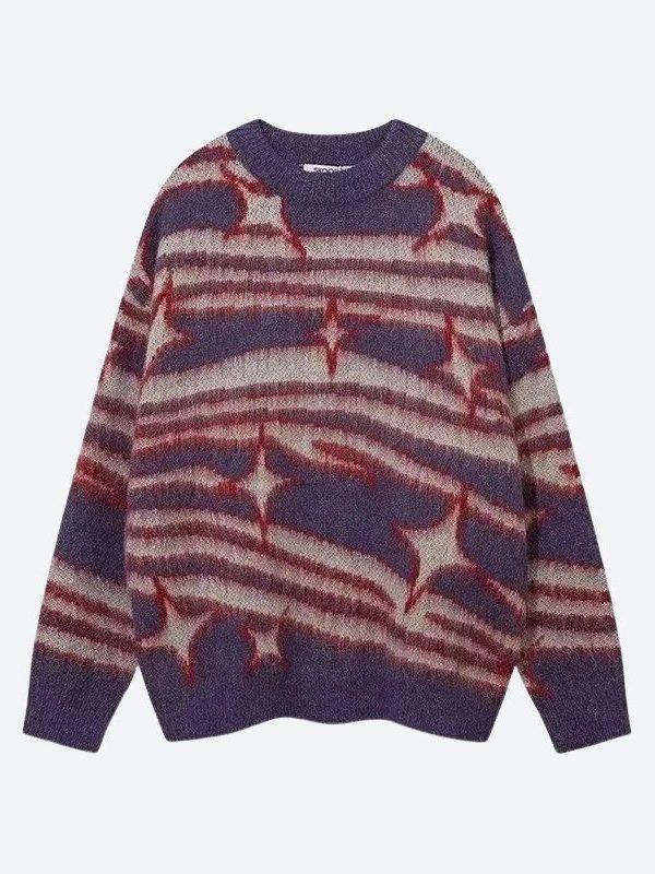 Y2K Star Fluffy Sweater