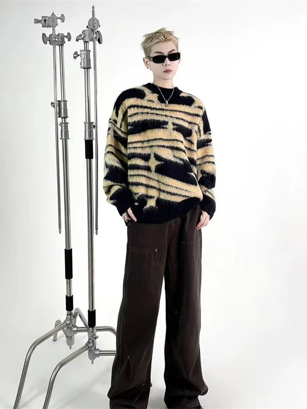 Y2K Star Fluffy Sweater