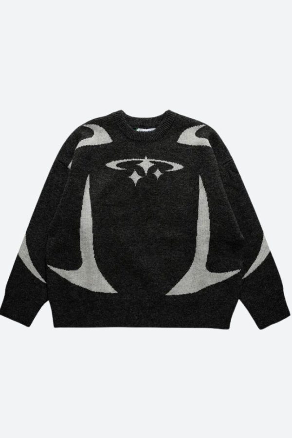 Y2K Star Futuristic Knitted Sweater
