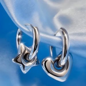 Y2K Star Heart Hoop Earrings