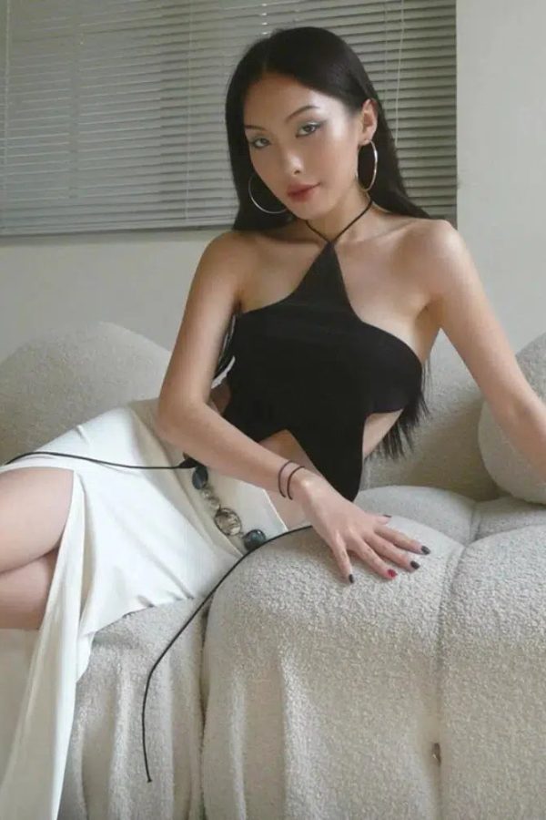 Y2k Star Lace Up Backless Top