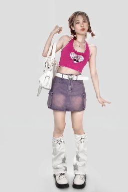 Y2K Star Patch Belted Leg Warmers