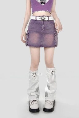 Y2K Star Patch Belted Leg Warmers