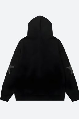 Y2K Star Patch Zip-Up Hoodie