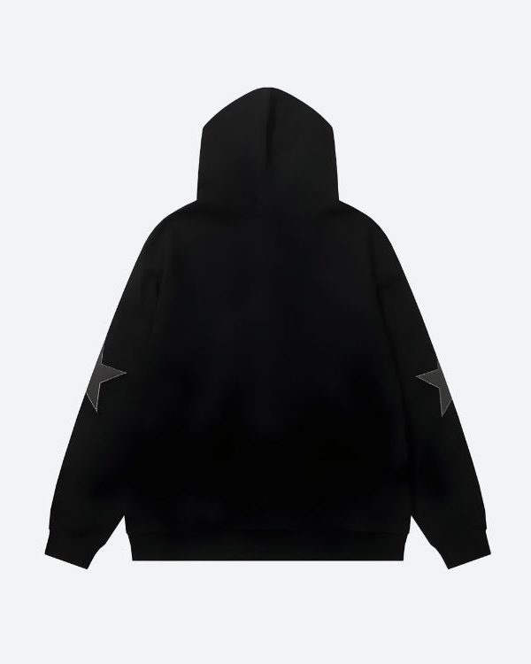 Y2K Star Patch Zip-Up Hoodie