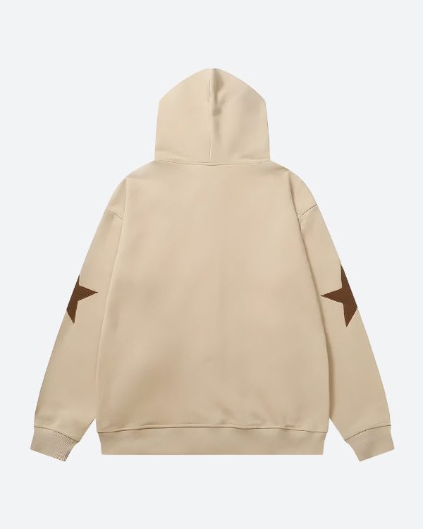 Y2K Star Patch Zip-Up Hoodie