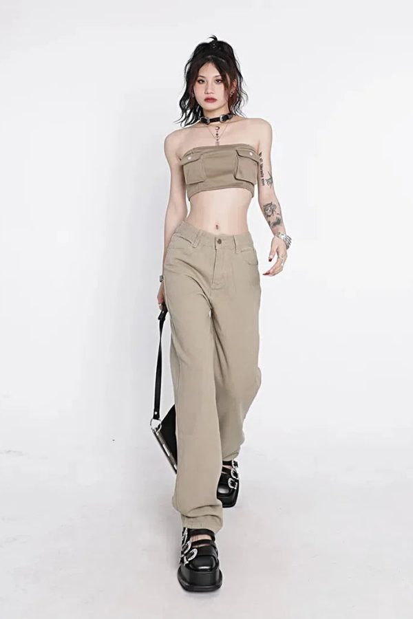 Y2K Star Pockets High Waist Jeans