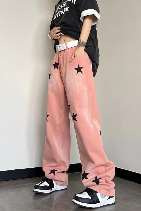 Y2K Star Printed Jeans