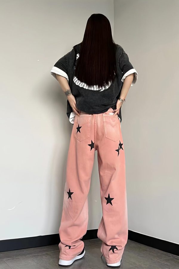 Y2K Star Printed Jeans