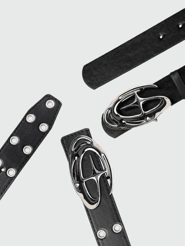 Y2K Star Silver Buckle Belt