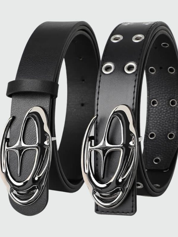 Y2K Star Silver Buckle Belt