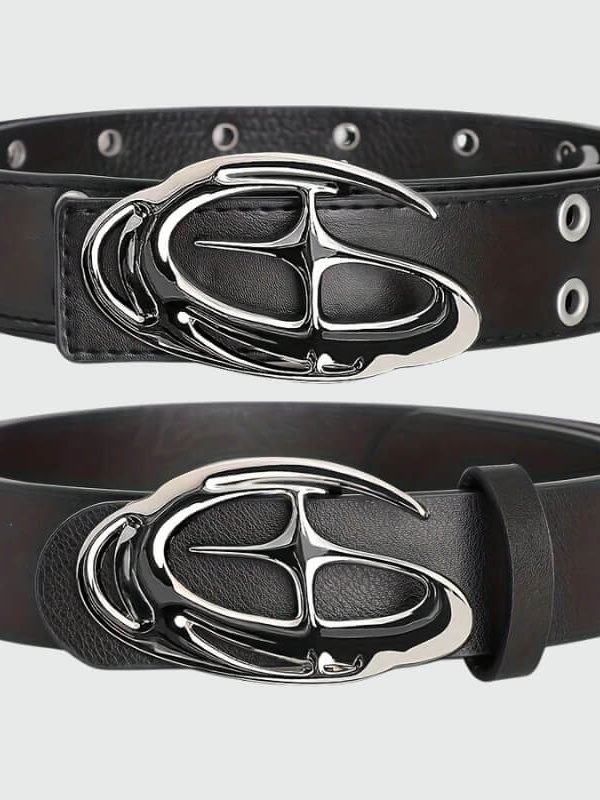 Y2K Star Silver Buckle Belt