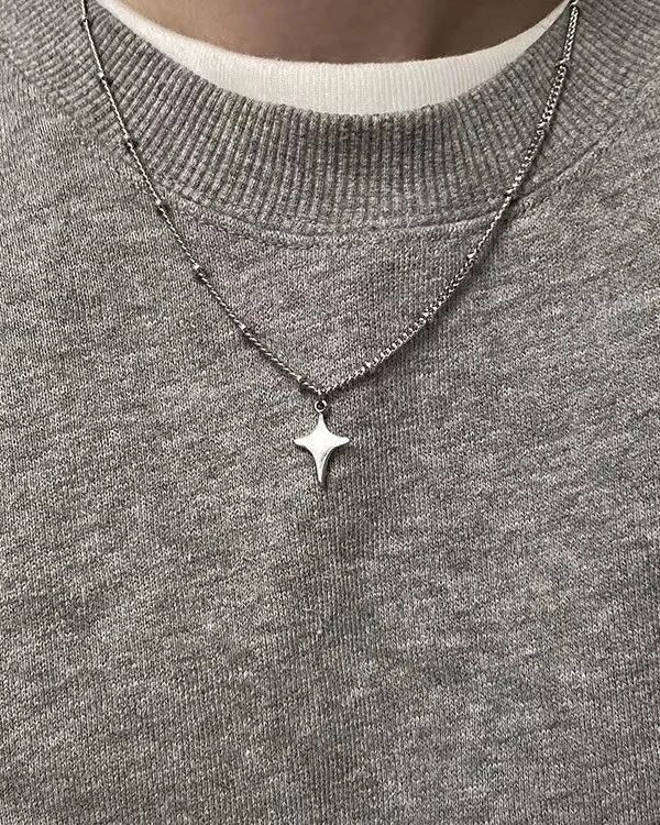 Y2K Star Silver Necklace