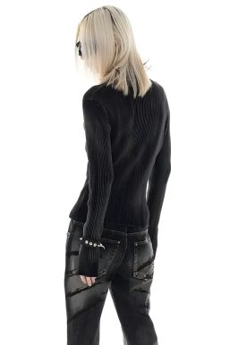 Y2K Star Tall Long Sleeve Corduroy Sweater