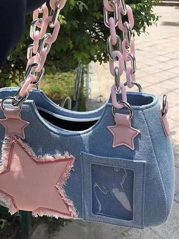 Y2k Star Transparent Denim Bag