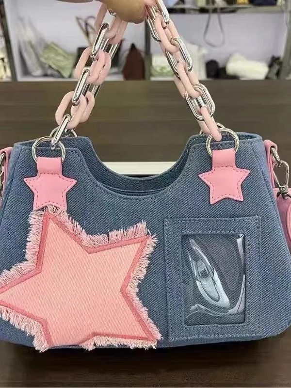 Y2k Star Transparent Denim Bag