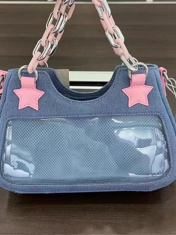 Y2k Star Transparent Denim Bag
