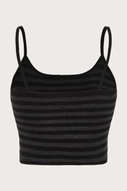 Y2K Striped Button Crop Top