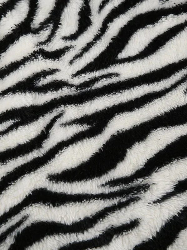 Zebra Fluffy Mini Skirt