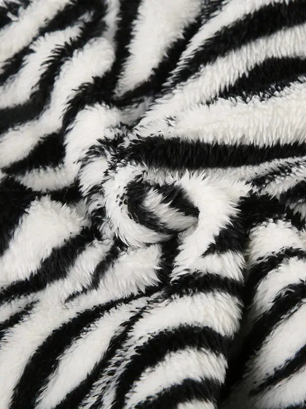 Zebra Fluffy Mini Skirt