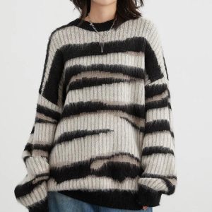 Zebra Knitted Sweater