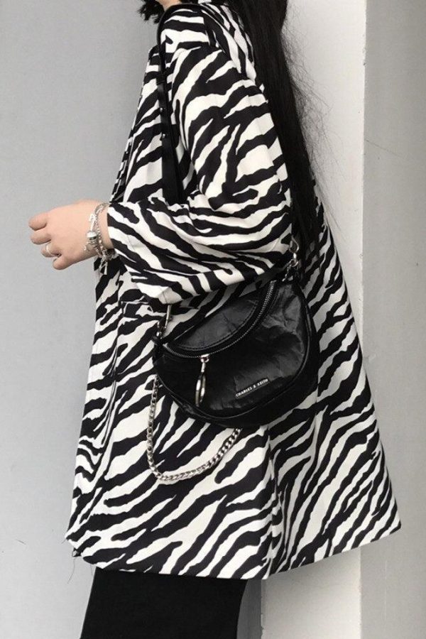 Zebra Print Long Blazer
