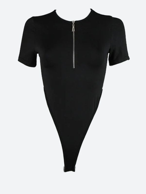 Zip Up High Leg Bodysuit